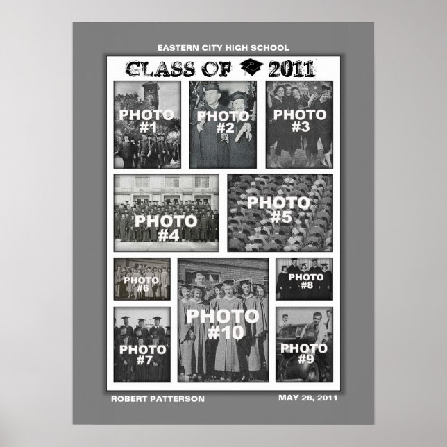 Classe de Graduação do Poster de Colagem de Fotos  (Frente)