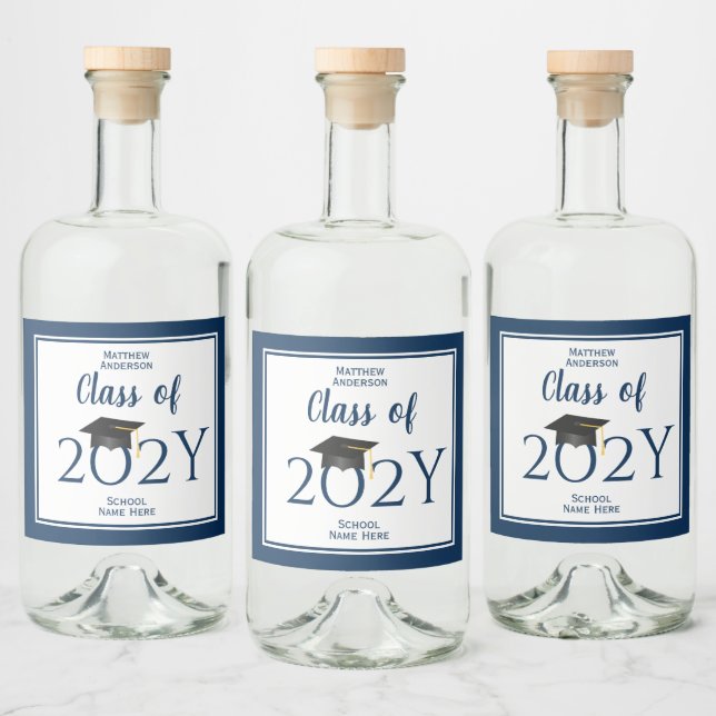 Classe de Marinho azul Elegante 2023 (Garrafas)