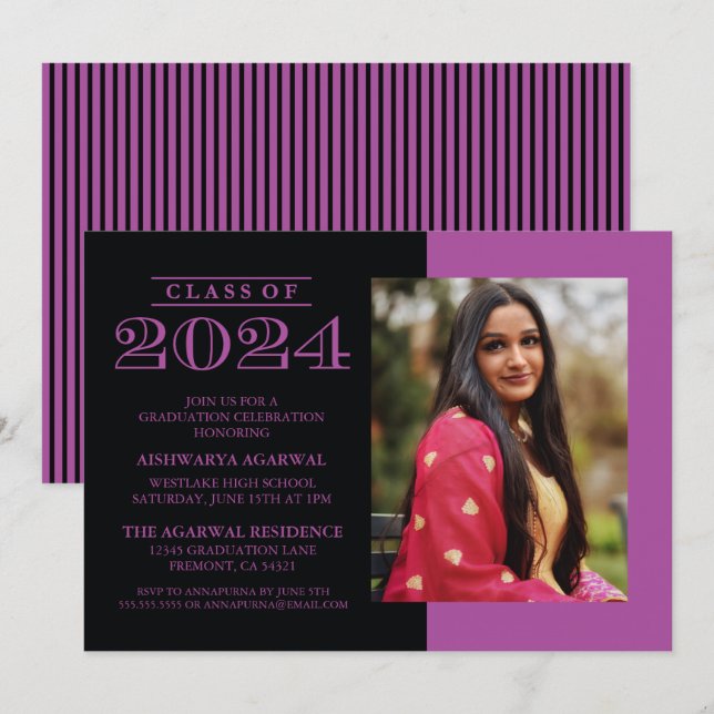 CLASSE DE NEGÓCIOS CLÁSSICA DO CONVITE DE GRADUAÇÃ (Frente/Verso)