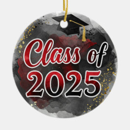 Classe de ornamento preto e vermelho 2025