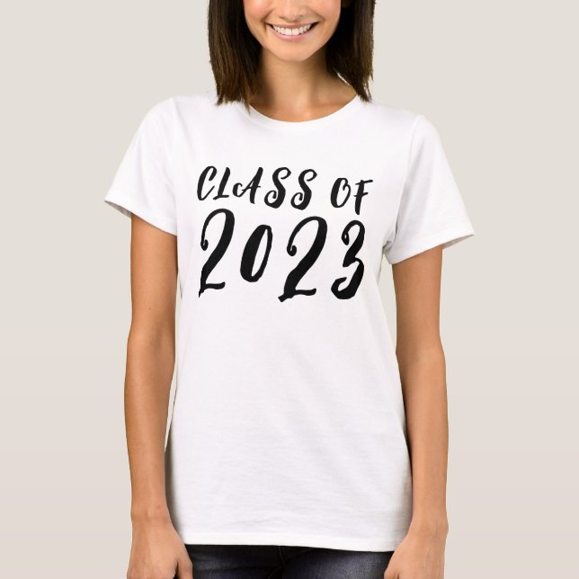CLASSE DE T-SHIRTS DE SCRIPT NEGROS ELEGANTES 2023 (Frente)