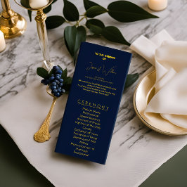 Classe do Programa Elegante Dark Blue & gold Weddi