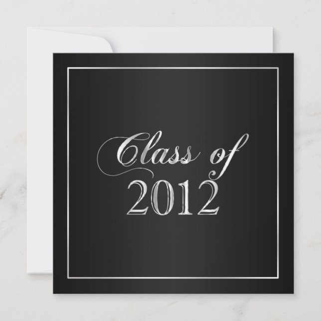 Classe Elegante Black and Silver de 2012 Convite (Frente)