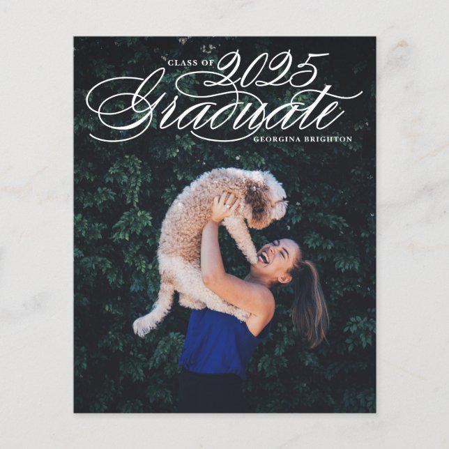 Classe Elegante de Script do Convite para Graduaçã (Frente)