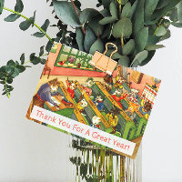 Classe escolar com gatinhos Cartão de Apreciação d