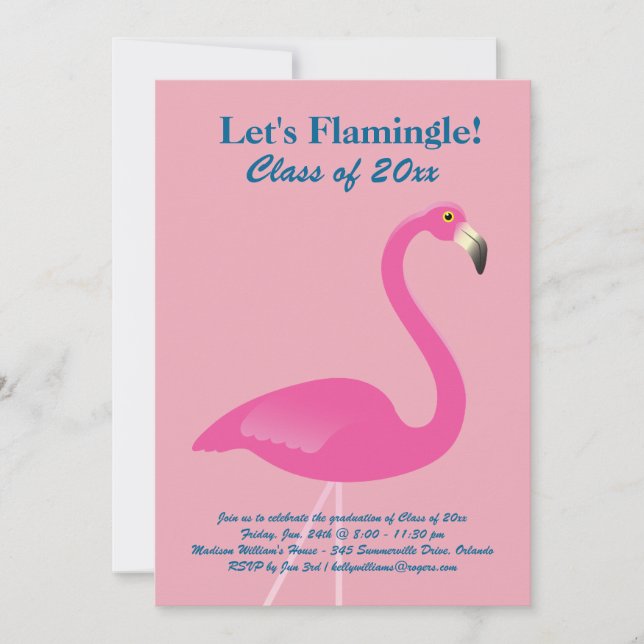 Classe Flamingle de vamos de 2019 Convite a Rosa (Frente)
