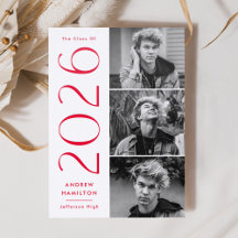 Classe Moderna de 2026 3 Fotos Anúncio de Graduaçã