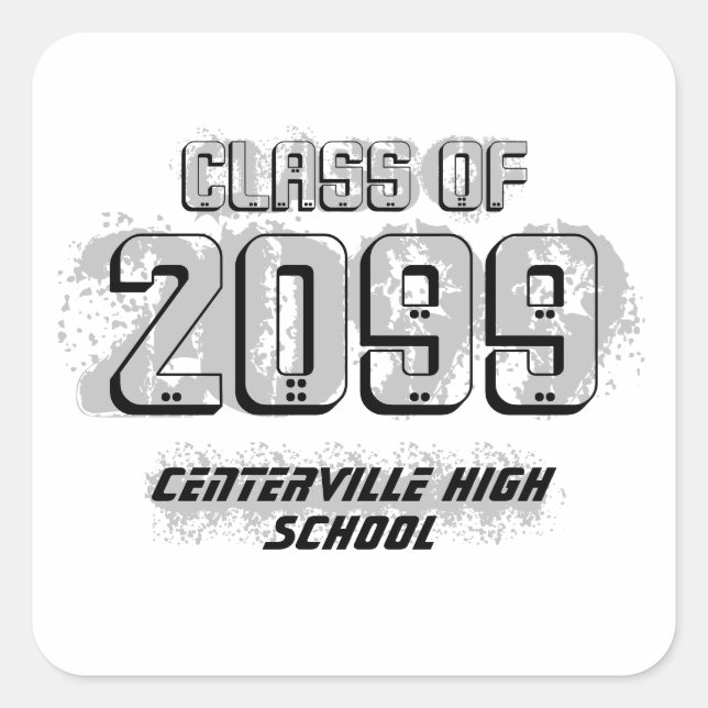 Classe Moderna Distante Preta do Adesivo Quadrado (Frente)