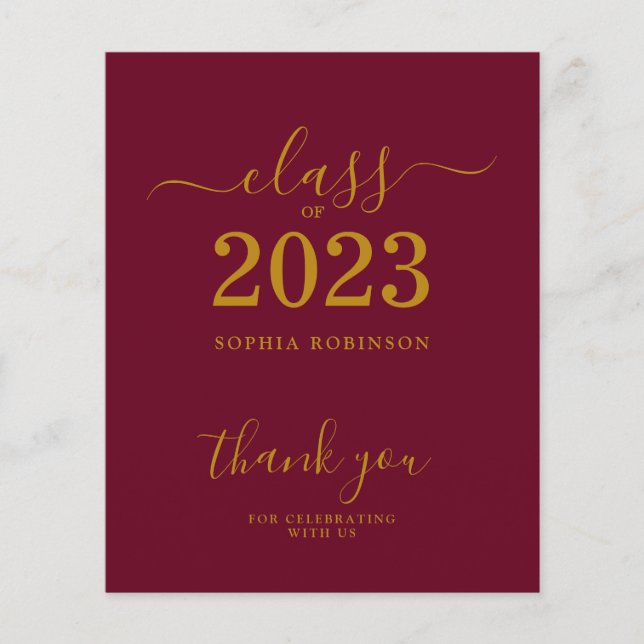 Classe ORÇAMENTAL de 2023 Graduação de Maroon Dour (Frente)