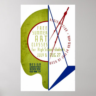 Classes de Arte de Verão Gratuito - WPA Poster -