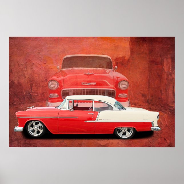 Classic Car Poster 1955 1956 Chevy 55 56 (Frente)