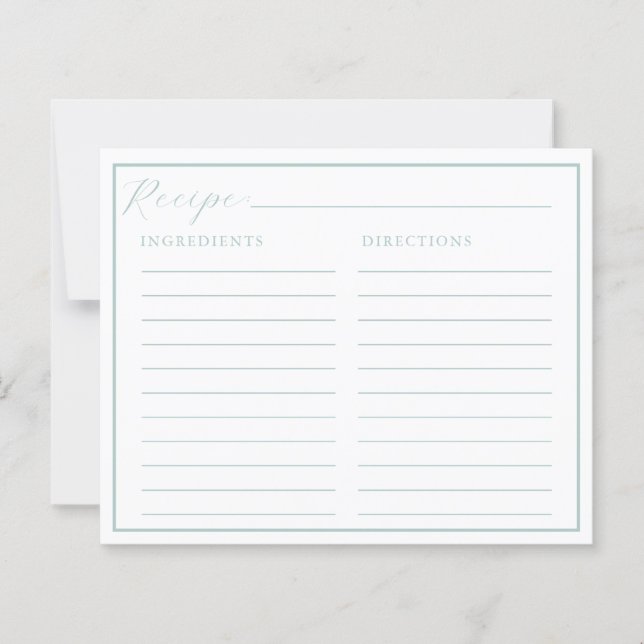 Classic Elegant Recipe Cards (Frente)