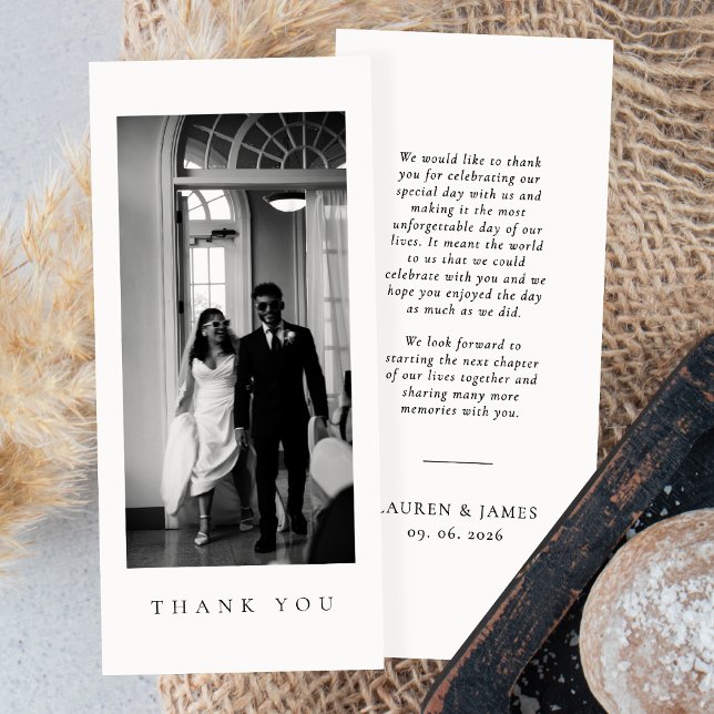 Classic Formal Wedding Photo Strip Thank You Card (Criador carregado)