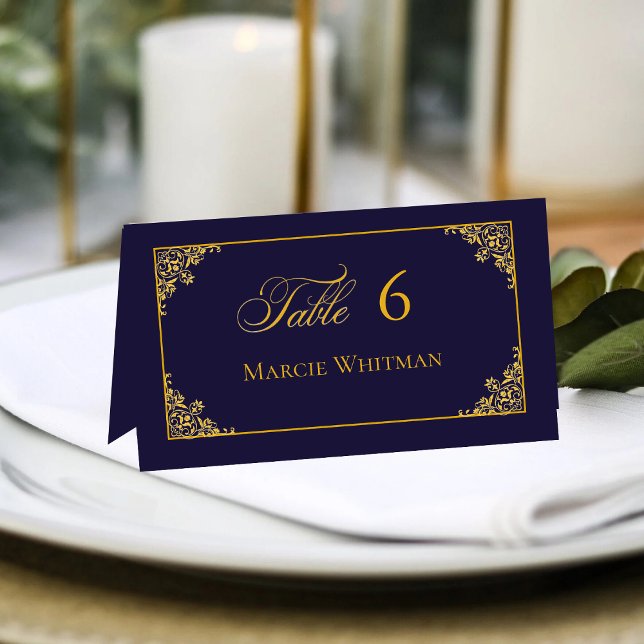 Classic Gold Frame Royal Wedding Place Card (Criador carregado)