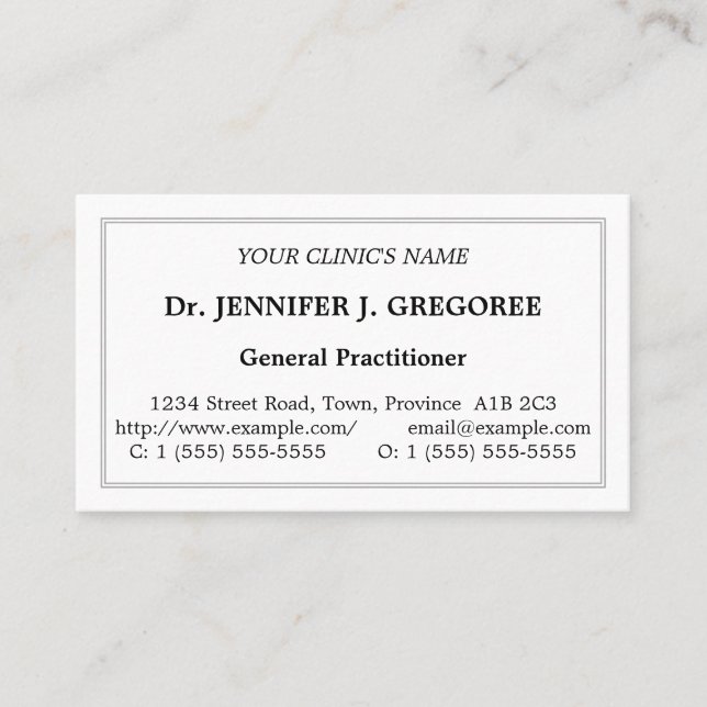 Classic Health Care Professional Cartão de visita (Frente)