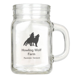 Classic Howling Wolf Mason Jar
