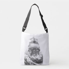 Classic Sailboat Sketch Nautical Tote Bag
