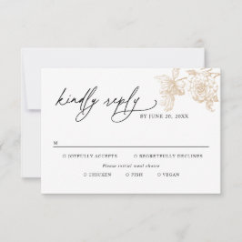 Classic Victorian Gold Meal Options Wedding RSVP