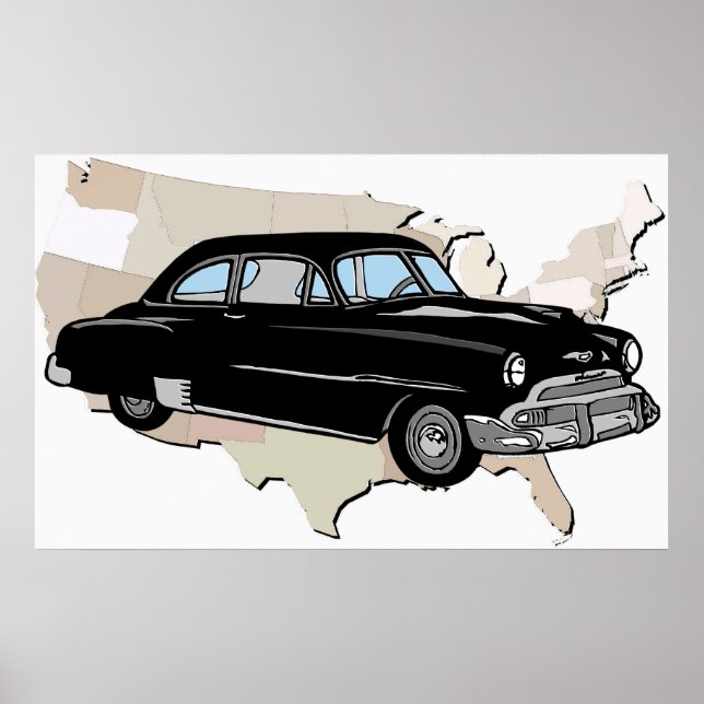 Classic Vintage 1950s Chevy Poster (Frente)