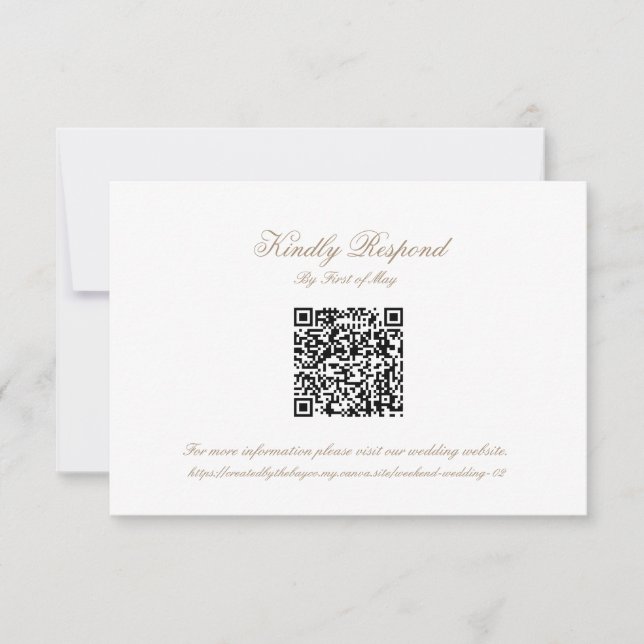 Classic Wedding Monogram Crest QR code RSVP Card (Frente)