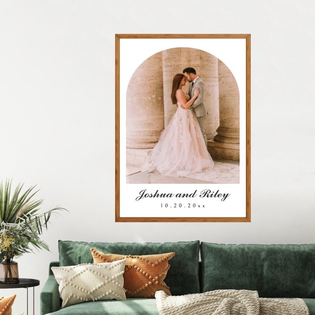 Classic Wedding Photo Poster with Arched Design (Criador carregado)
