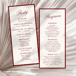 Clássica Caligrafia Vermelha Profunda Programa Mon