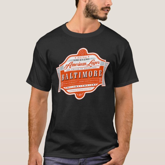 Clássica Camisa T da Etiqueta de Cerveja Baltimore (Frente)
