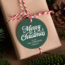 Clássica de Natal feliz com a etiqueta de presente