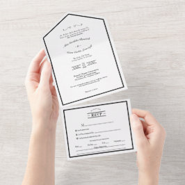 Clássica Escolha do Menu de Casamento Branco Preto