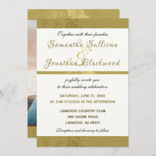 Clássica Moderna Caligrafia Foto Convite para Casa