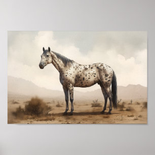Clássica Poster de Cavalo Appaloosa Americana