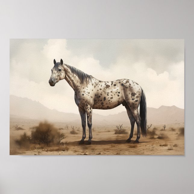 Clássica Poster de Cavalo Appaloosa Americana (Frente)