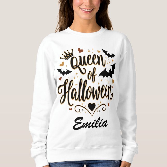 Clássica Rainha do Halloween - Camisa Personalizad (Frente)