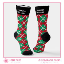 Clássico Argyle de Natal Personalizado