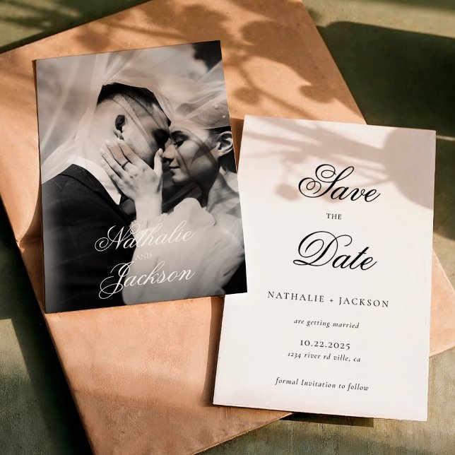 Clássico Cartão de Save the Date de Fotografia de  (Criador carregado)
