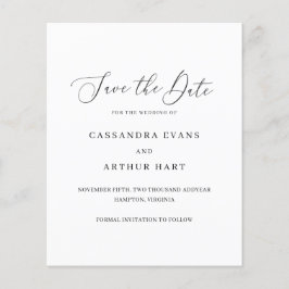 Clássico Casamento Simples e Elegante Save The Dat