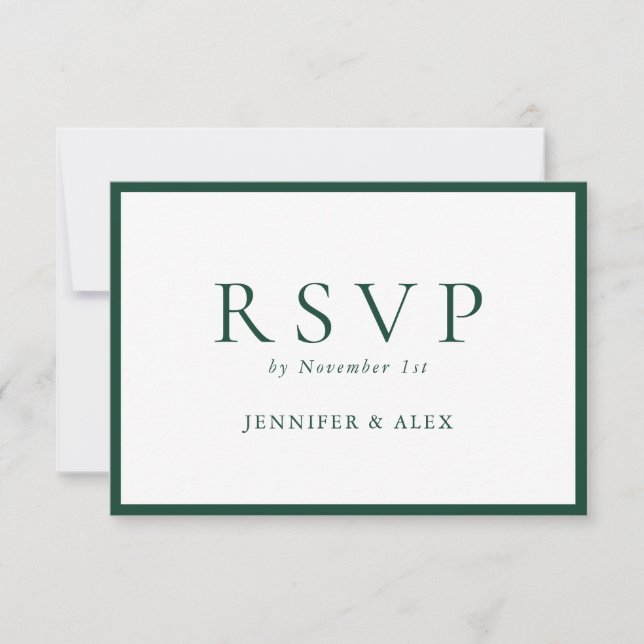 Clássico Casamento Tradicional Elegante Rsvp (Frente)