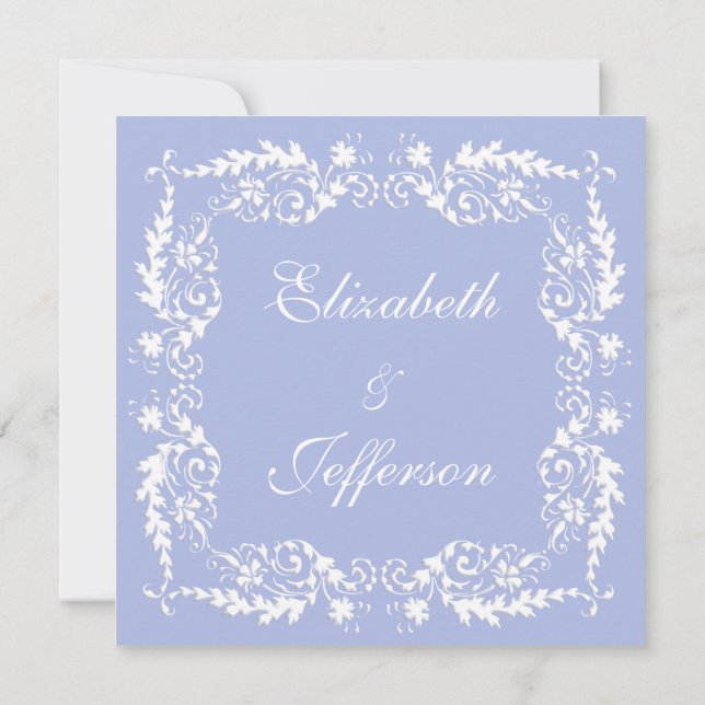 Clássico Casgewood Azul 2 Convite para Casamento (Verso)