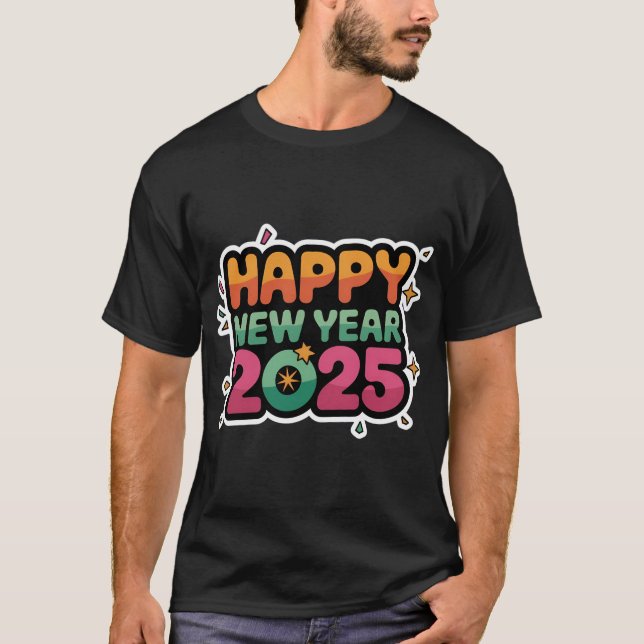 Clássico com uma Torre Novo ano 2025 T-Shirts masc (Frente)