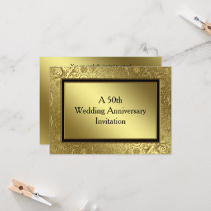 Clássico Convite de Aniversário de Bodas de Ouro 4