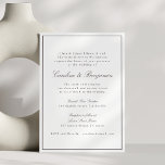 Clássico Convite de Casamento com Bordas Marrons e<br><div class="desc">Este convite de casamento apresenta uma moldura simples, os nomes do casal em uma bela letra cursiva e todos os detalhes do casamento em letras clássicas com um tom marrom quente. Perfeito para qualquer estilo de casamento, desde uma festa no jardim até uma recepção formal no salão de baile. Totalmente...</div>