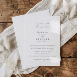 Clássico Convite de Casamento Formal com Caligrafi