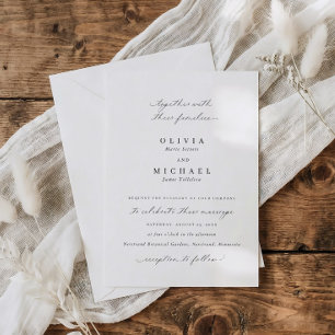 Clássico Convite de Casamento Formal com Caligrafi