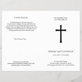 Clássico Cross, elegante folheto memorial dobrável