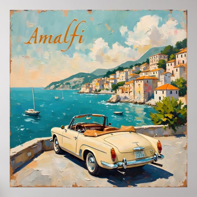 Clássico da Costa Amalfi: Poster de pintura de óle (Frente)