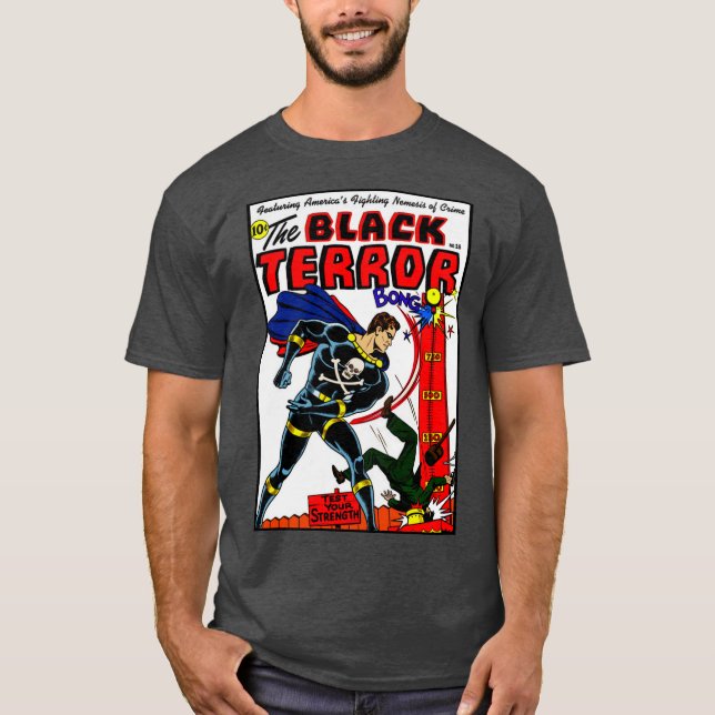 Clássico da década de 1950 O T-Shirt Terror Negro (Frente)