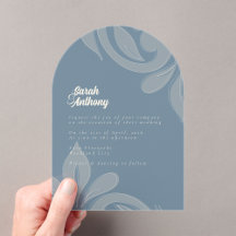 Clássico Damask Teal Wedding Acrylic Invitation