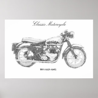Clássico de motocicleta impressão
