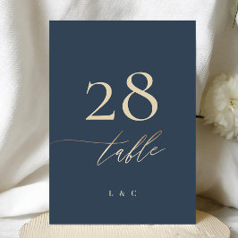 Clássico Dourado Elegante Azul de 5 x 7 Marinhos