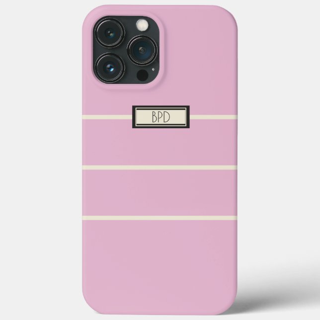 Clássico Elegante Estilo Monograma Chique Rosa Men (Verso)